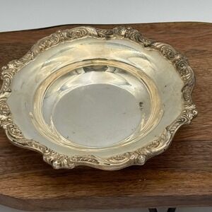 Poole Silver Co Old English Silver Plated Scalloped Bowl 6 Inch Vintage 1004